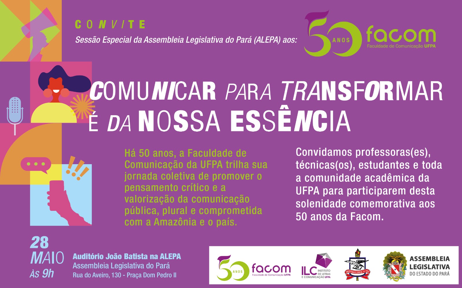 Convite • Sessão Especial da ALEPA | Facom 50 anos